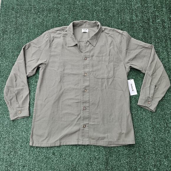 Hurley Shirt Mens XL Bixby Canvas Long Sleeve Button Down Flannel Heavy Duty NWT - Picture 1 of 9